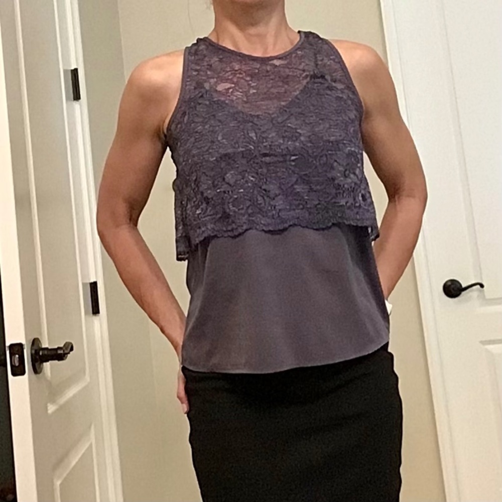 Banana Republic Lacy Indigo Sleeveless Top in XS Petite